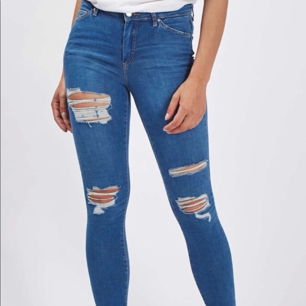 Topshop Leigh Ripped Jeans Size 26